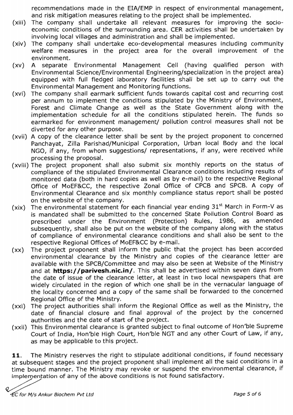 ENVIRONMENT CLEARANCE CERTIFICATE  200 KLPD